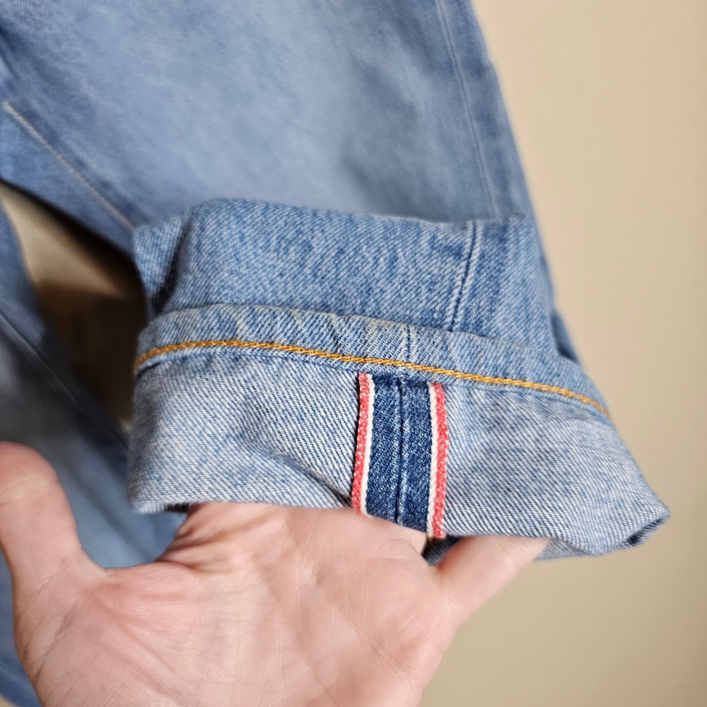Imogene and Willie Barton Slim Straight Selvage denim Light Wash Jeans 30x30 - Picture 9 of 14